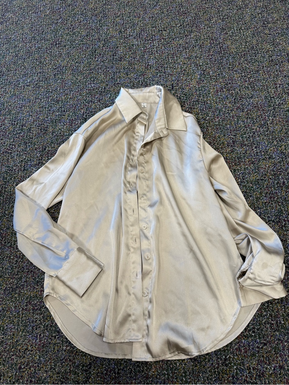 Silver/grey silky women’s button up